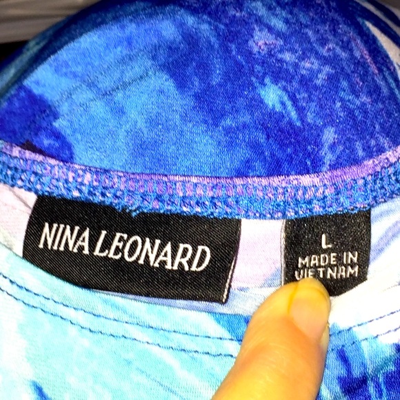 Colourful Nina Leonard Sleeveless Top with slight cowl neckline - Picture 6 of 8